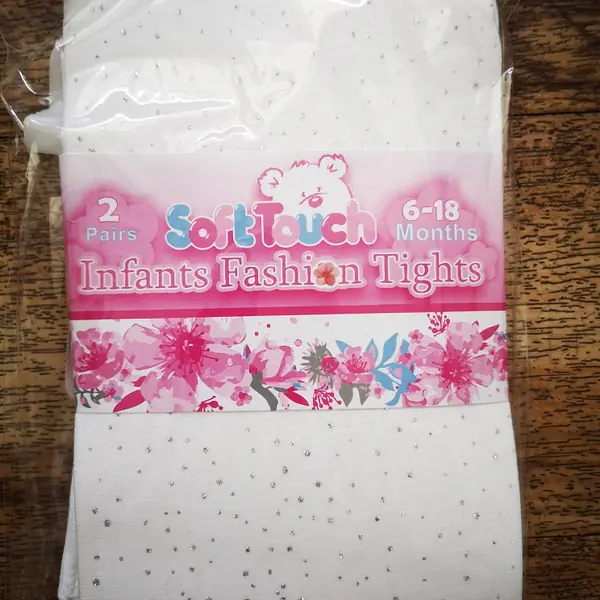 White Fashion Tights with silver dots 101