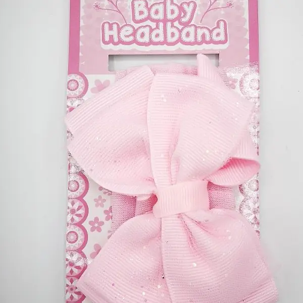 Headbands -Large Bow -Sparkle HB92-Pink