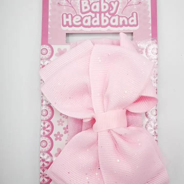 Headbands -Large Bow -Sparkle HB92-Pink