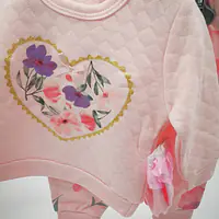  Pink 3pcs with flowers and heart print 21166 