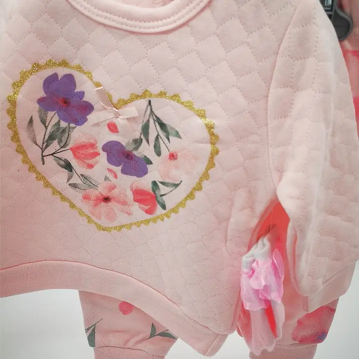  Pink 3pcs with flowers and heart print 21166 