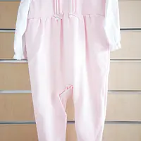 Pink Dungaree and t-shirt set with lace collar 21018
