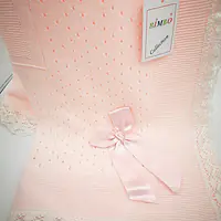 Crochet lace and ribbon shawl Pink Ref 5 