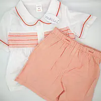 Smocked Shorts Set  in Orange 3340 