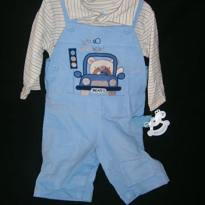 Dungaree and Long Sleeved T-shirt "Bear" 1218