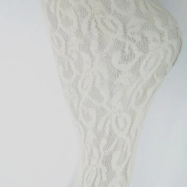 Cream Lace Tights - detail 