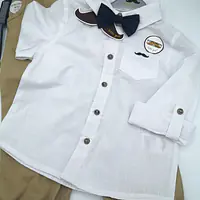 Cream Trouser with bow tie & braces 7161B