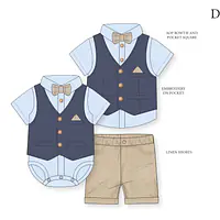 4pc Navy Waistcoat Set 06906b