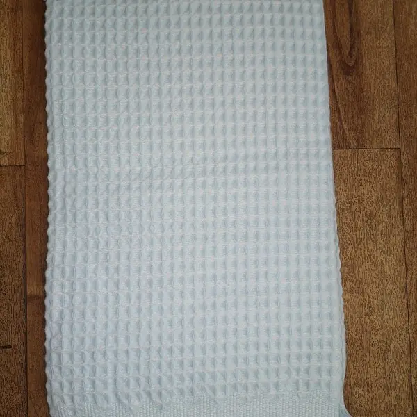 Blue Waffle Hanger Shawl  