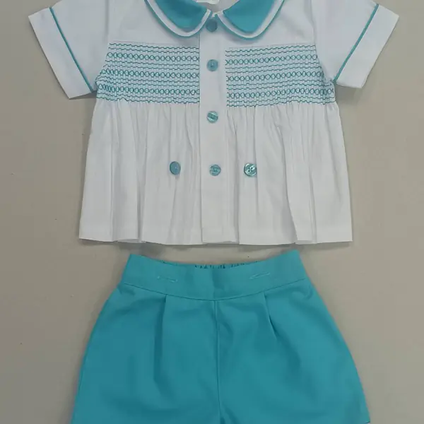 Aqua Smock Shorts Set 1225 