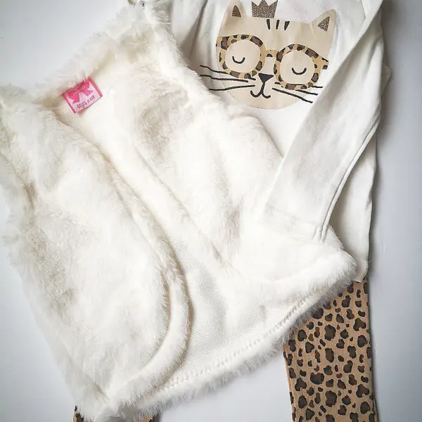  3pc Furry Gilet Set Set S18951