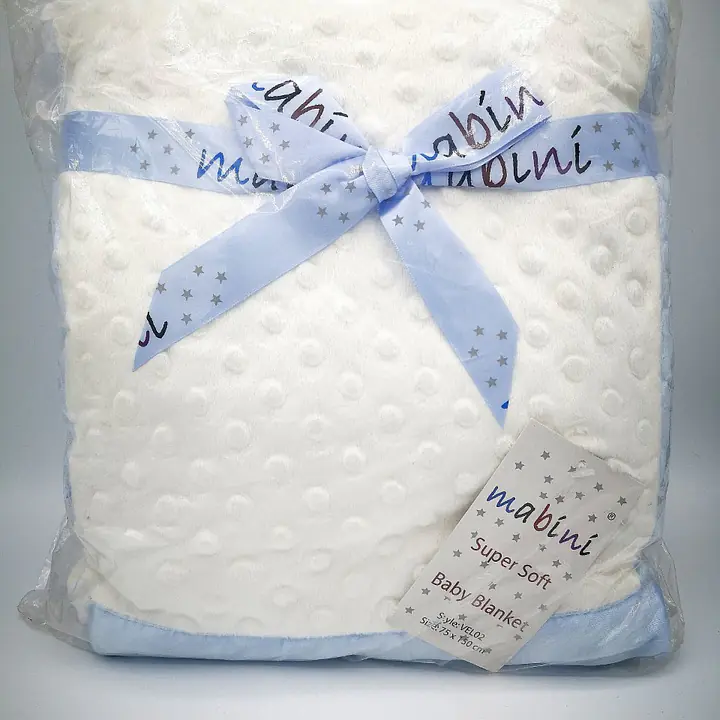 Dimple Cot Blanket 
Blue & White