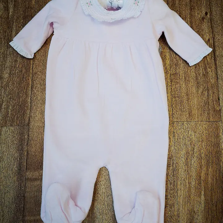  Velour Babygrow Smocked Collar 19249
