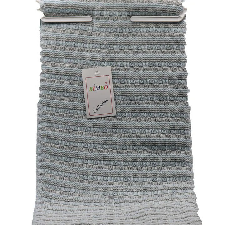 1800 Shawl - Blue with Grey 