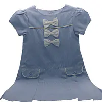 1006 Sky Blue Dress with 3 Bows 