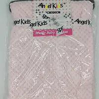 Pink Fleece Blanket  Waffle Design Wrap 6400