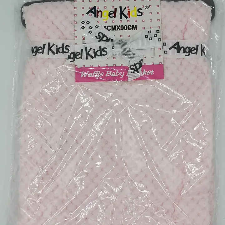 Pink Fleece Blanket  Waffle Design Wrap 6400