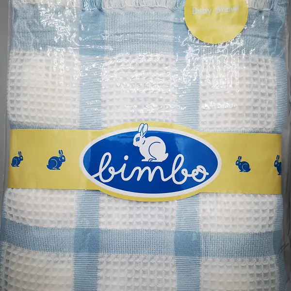 Bimbo Blue Check Shawl