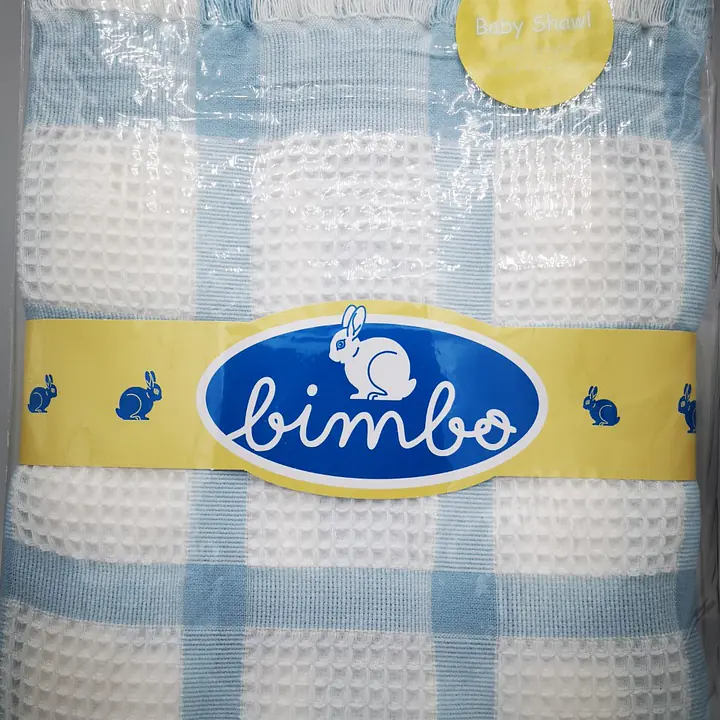 Bimbo Blue Check Shawl