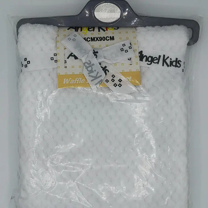 White Fleece Blanket  Waffle Design Wrap 6400