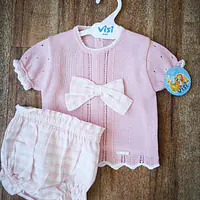 Cotton 2pc Romper Set -41231 -Rose Pink